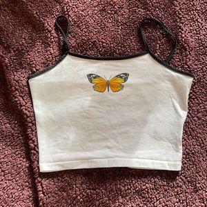 Butterfly spaghetti crop top